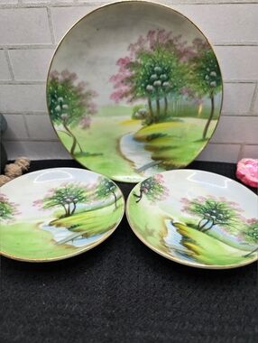 R174. Vintage Japan Hand Painted China Plate Sets